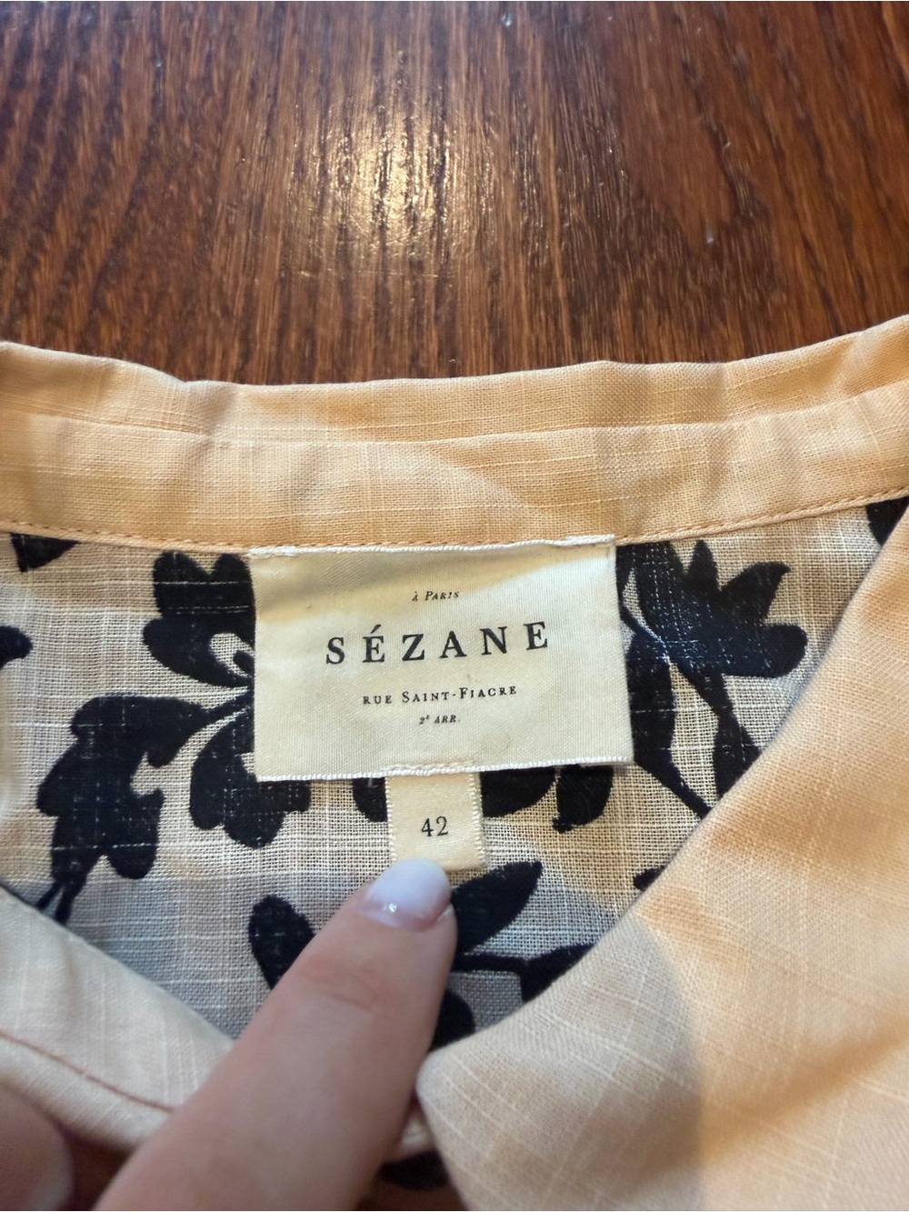 Sezane Claudio Long Sleeved Shirt in Nora Print Size 42 / L - Picture 3 of 8